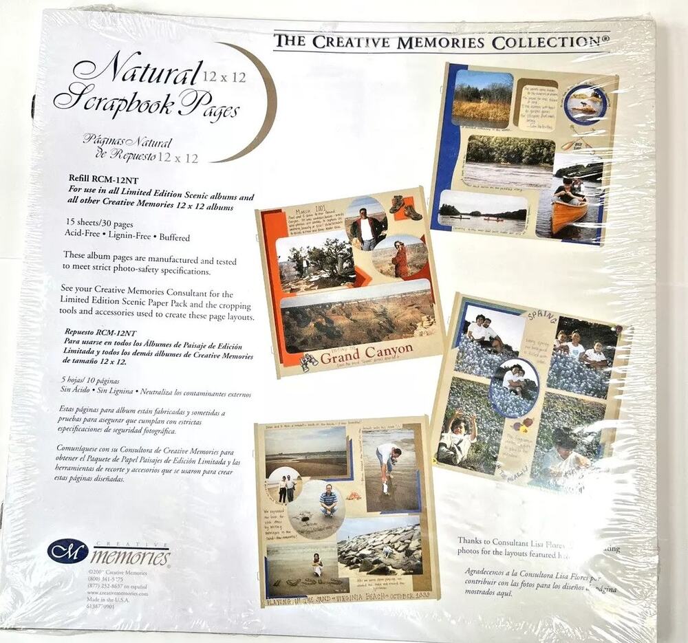 Creative Memories Old Style (2001) 12x12 NATURAL Refill Pages